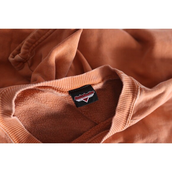 Vintage 90s Harley Davidson Orange Crewneck Sweatshirt Las Vegas Cafe Men’s - Picture 11 of 11
